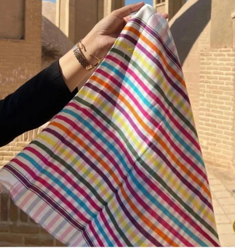 دستمال نخی یزدی طرح شطرنجی (بسته دوتایی سایز ۵۰ در ۵۰)