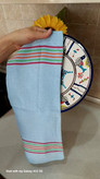 دستمال نخی یزدی طرح دور حاشیه (سایز ۵۰ در ۷۰ بسته دوتایی)
